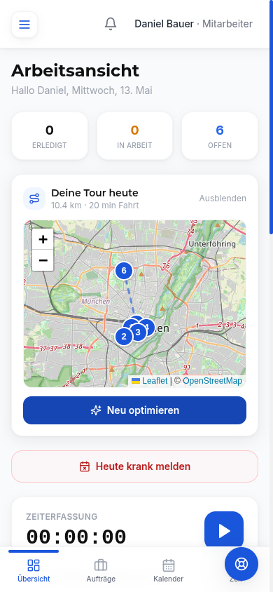 Tourenkarte auf dem Handy